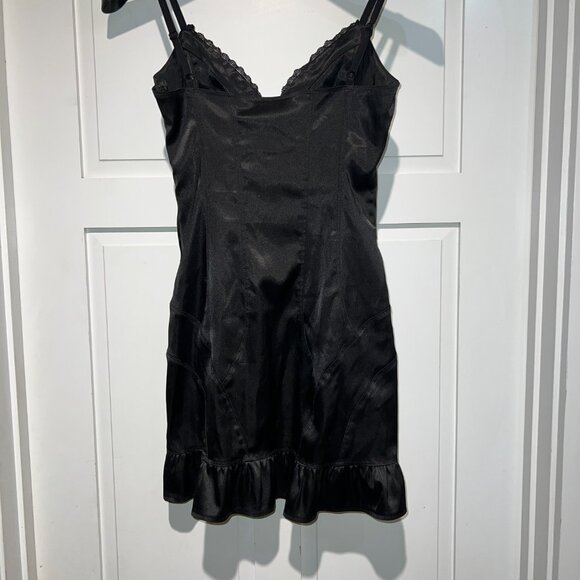 Guess Designer Night Out Cocktail Shiny Slip Dress Silky Black Looks New - Picture 2 of 10